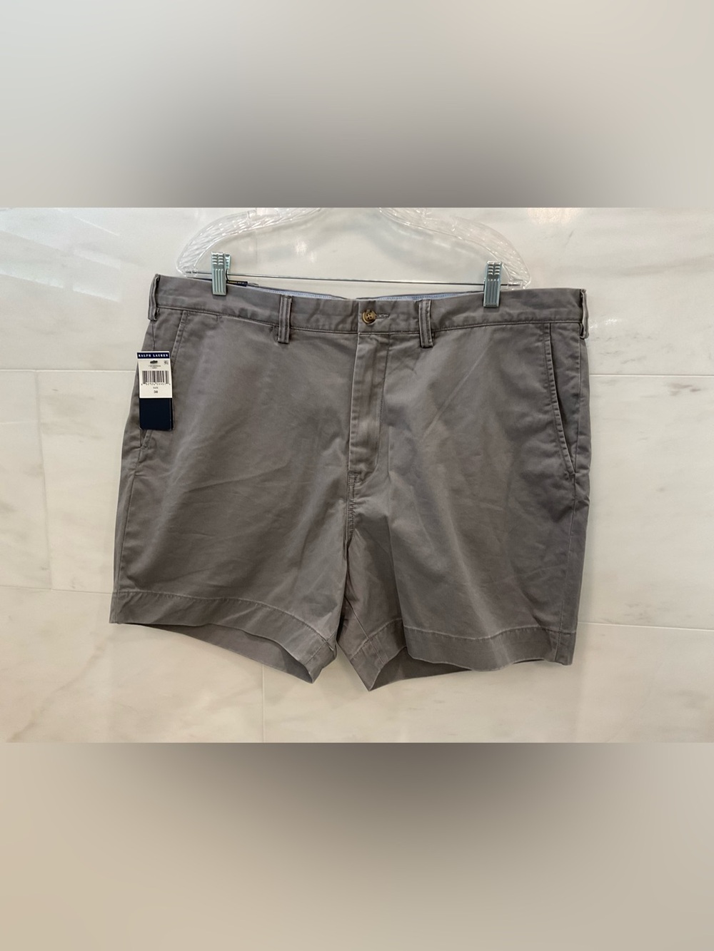 Polo Ralph Lauren GRAY 6.0” Stretch CLASSIC Fit Chino Shorts sz 38 S39